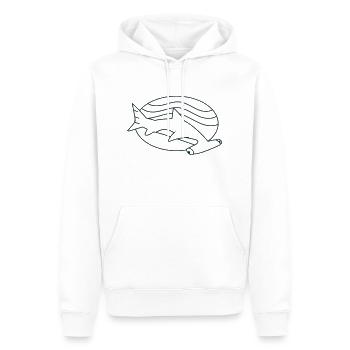 Hammerhai in den Wellen des Ozeans - Männer Premium Bio Hoodie - Weiß - Vorne - Nico (187cm)