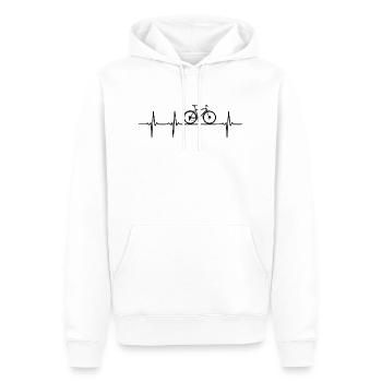 Vélo Heartbeat Vélo VTT sport Cyclisme - Sweat à capuche Premium bio Homme - blanc - Devant - Nico (187cm)