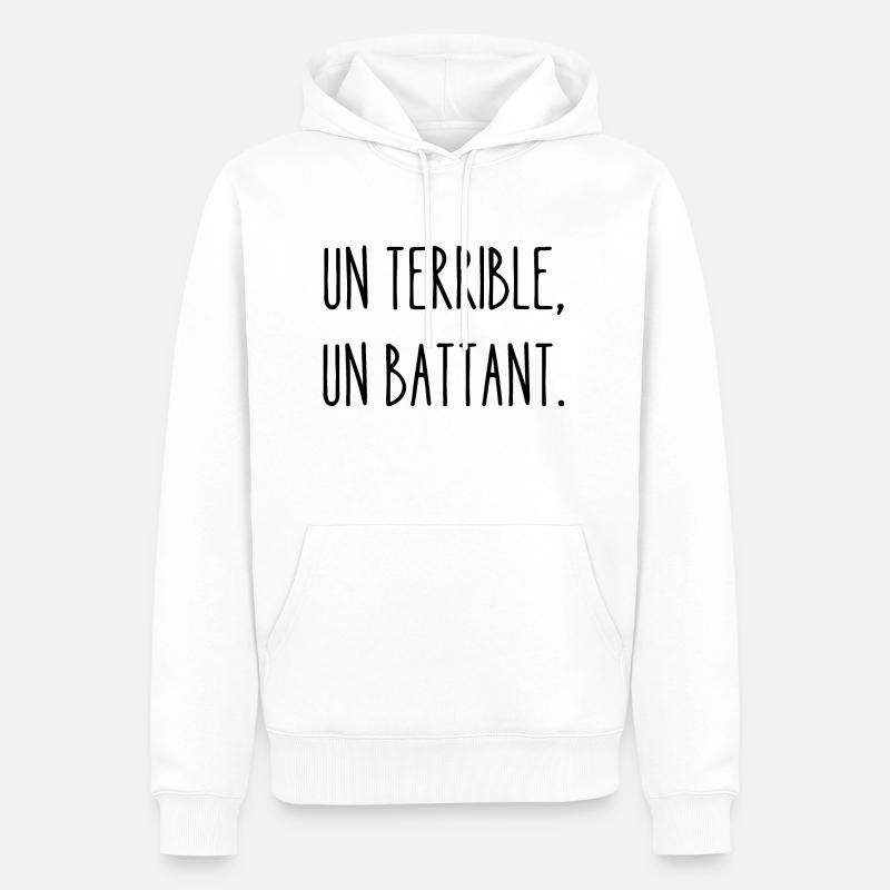 un terrible un battant - Sweat à capuche Premium bio Homme - blanc