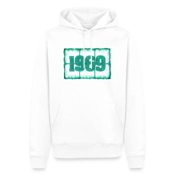 1969 - Männer Premium Bio Hoodie - Weiß - Vorne - Nico (187cm)