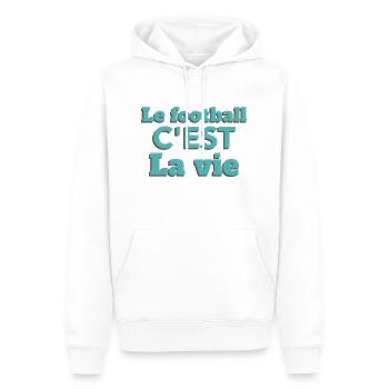 Le football c est la vie - Sweat à capuche Premium bio Homme - blanc - Devant - Nico (187cm)