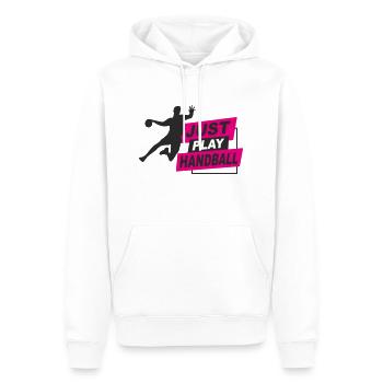 Handball - just play handball - Männer Premium Bio Hoodie - Weiß - Vorne - Nico (187cm)
