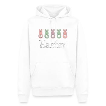 Happy Easter Schriftzug mit Pastellfarben - Männer Premium Bio Hoodie - Weiß - Vorne - Nico (187cm)