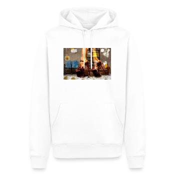 Talons - Sweat à capuche Premium bio Homme - blanc - Devant - Nico (187cm)