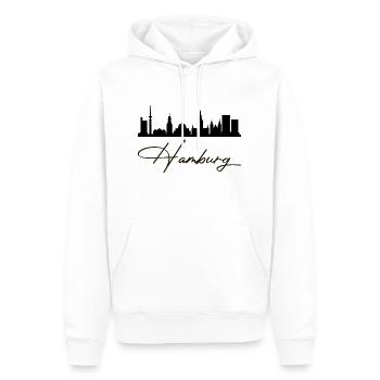 Hamburg Skyline Stadt Hamburger - Männer Premium Bio Hoodie - Weiß - Vorne - Nico (187cm)