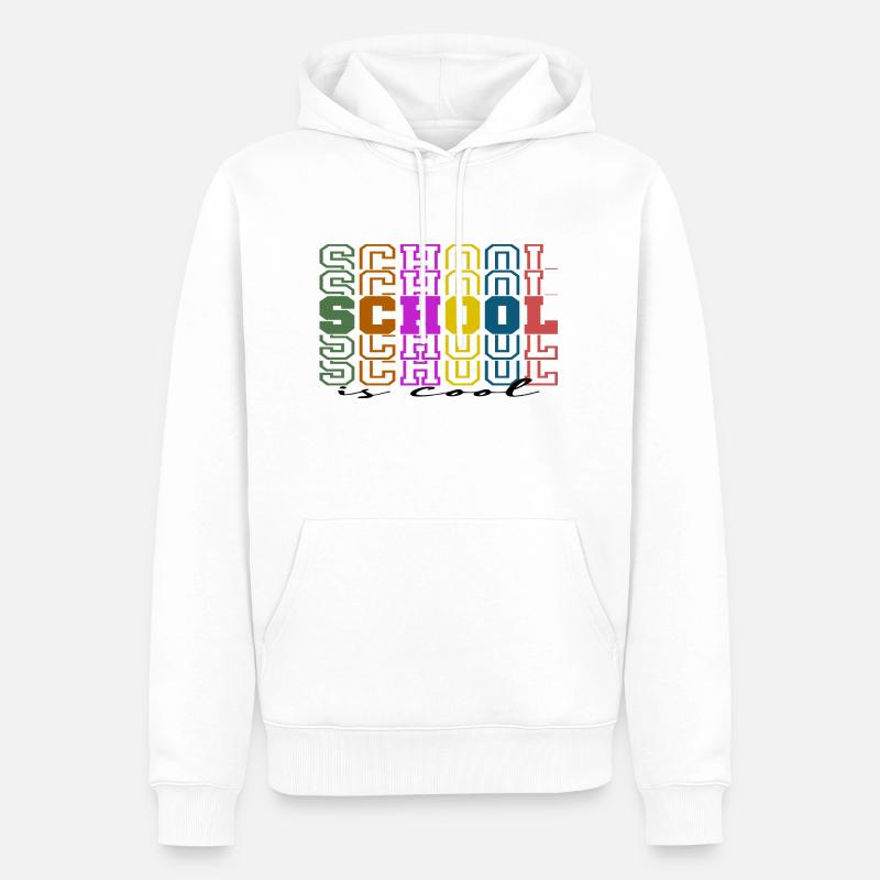 L'école c'est cool - Sweat à capuche Premium bio Homme - blanc