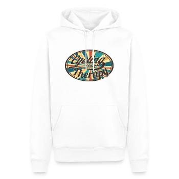 Bicycle Cycling is my therapy - Men’s Premium Organic Hoodie - white - Front - Nico (187cm)