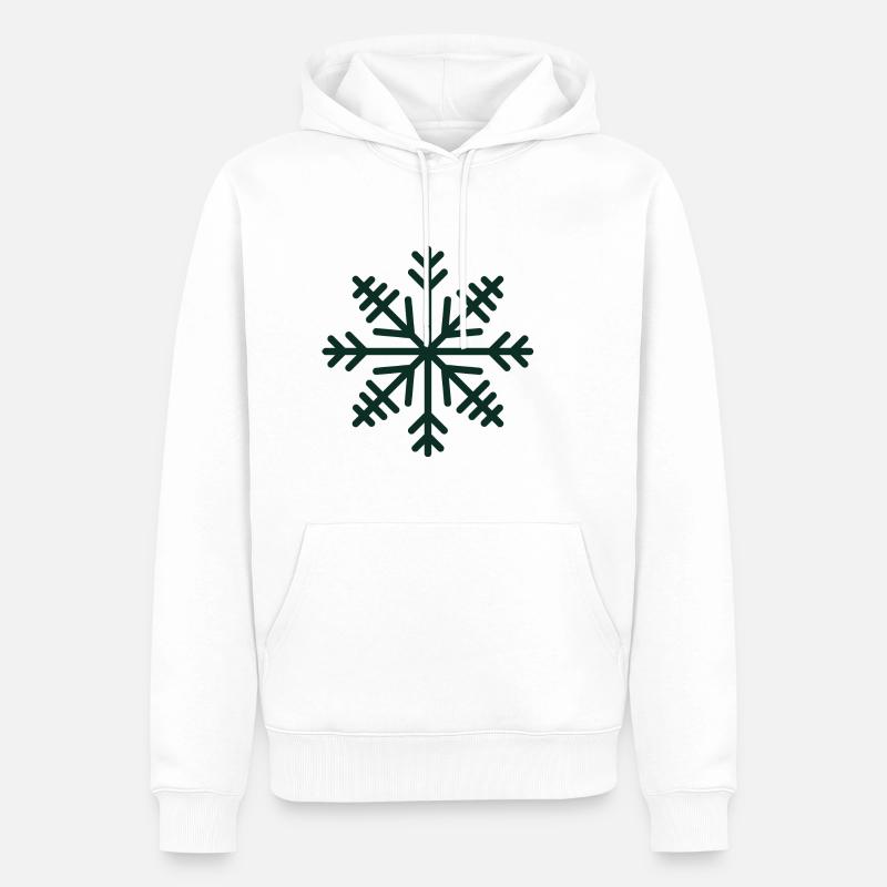 Flocon de neige - Sweat à capuche Premium bio Homme - blanc