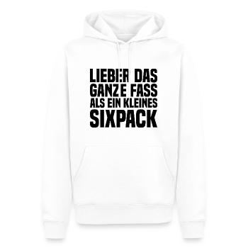 Lieber Das Ganze Fass Als Ein Kleines Sixpack - Männer Premium Bio Hoodie - Weiß - Vorne - Nico (187cm)