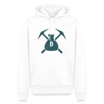 Bergbau - Männer Premium Bio Hoodie - Weiß - Vorne - Nico (187cm)