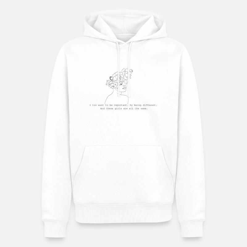 Sylvia Plath - Anders - Männer Premium Bio Hoodie - Weiß