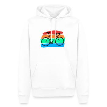 Bicyclette - Sweat à capuche Premium bio Homme - blanc - Devant - Nico (187cm)