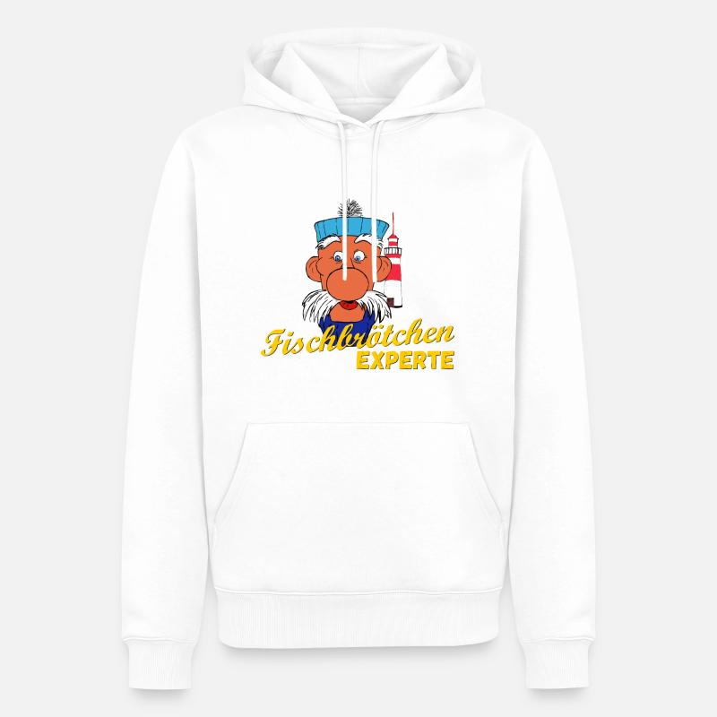 Fischbrötchen Experte - Männer Premium Bio Hoodie - Weiß