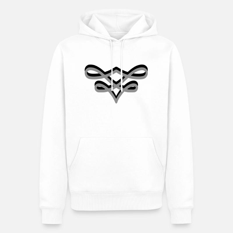 Schnörkel klein 2 zweifarbig - Männer Premium Bio Hoodie - Weiß