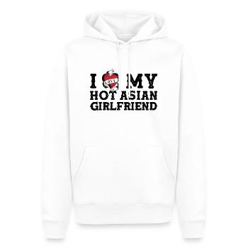 J’aime ma petite amie asiatique chaude - I Heart My - Sweat à capuche Premium bio Homme - blanc - Devant - Nico (187cm)