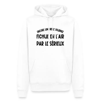 encore une belle journée fichue en l'air - Sweat à capuche Premium bio Homme - blanc - Devant - Nico (187cm)