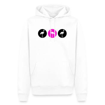 Flamants roses Design 2 - Sweat à capuche Premium bio Homme - blanc - Devant - Nico (187cm)