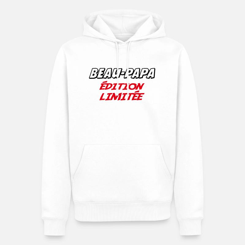 BEAU PAPA édition limitée - Sweat à capuche Premium bio Homme - blanc