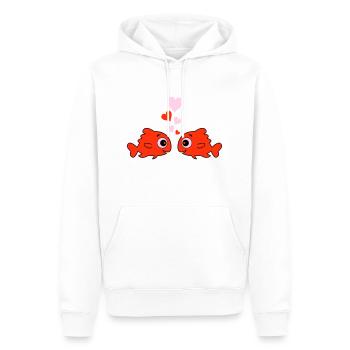 comic fische in love 2 - Männer Premium Bio Hoodie - Weiß - Vorne - Nico (187cm)