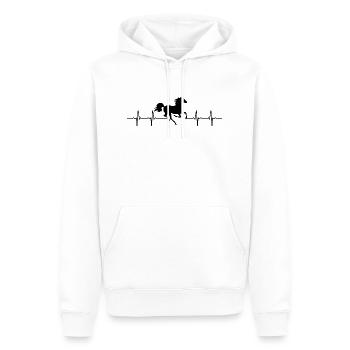 Battement de coeur de cheval - Sweat à capuche Premium bio Homme - blanc - Devant - Nico (187cm)