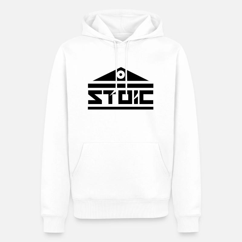 STOIC - Sweat à capuche Premium bio Homme - blanc