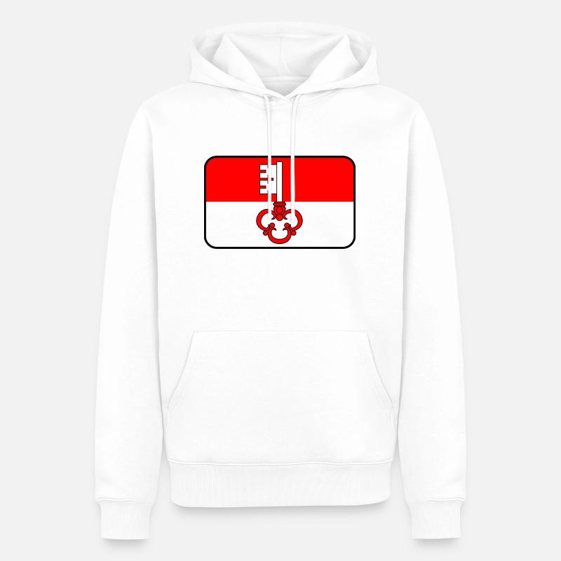 Flaggenvignette oder Logo von Obwalden - Männer Premium Bio Hoodie - Weiß