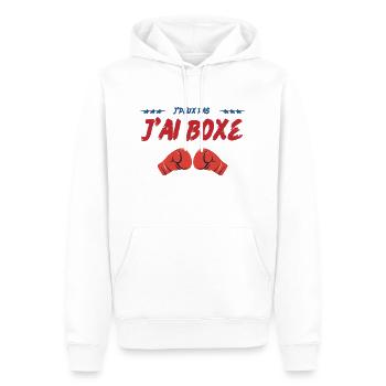 Boxer - Box Jersey - I Can't I Boxed - Männer Premium Bio Hoodie - Weiß - Vorne - Nico (187cm)