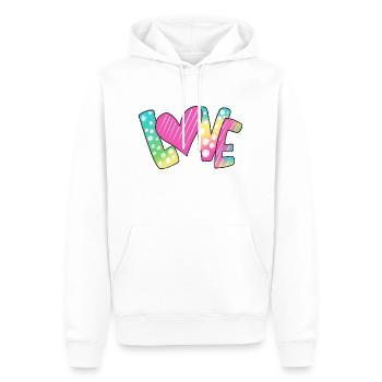 Liebe kunterbunt - Männer Premium Bio Hoodie - Weiß - Vorne - Nico (187cm)