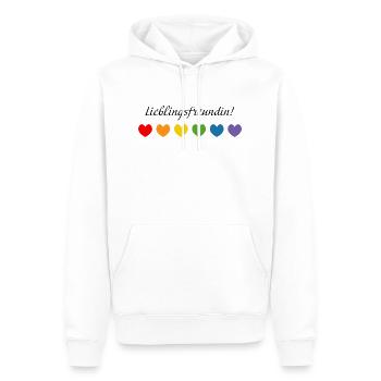 Regenbogenherzchen Lieblingsfreundin - Männer Premium Bio Hoodie - Weiß - Vorne - Nico (187cm)