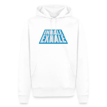 Inspirez expirez Yoga citation - Sweat à capuche Premium bio Homme - blanc - Devant - Nico (187cm)