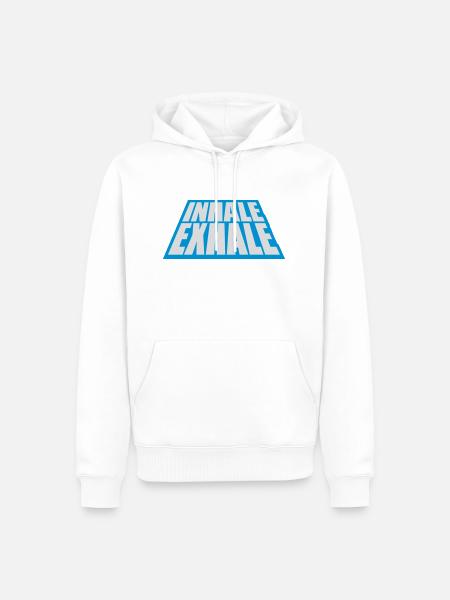 inhale exhale yoga quote - Men’s Premium Organic Hoodie - white
