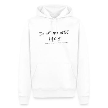 retour à la lettre - Sweat à capuche Premium bio Homme - blanc - Devant - Nico (187cm)