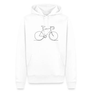 Fahrrad, Rennrad, gezeichnet - Männer Premium Bio Hoodie - Weiß - Vorne - Nico (187cm)