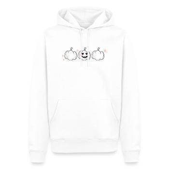 Halloween PNG PINK PUMPKINS - Men’s Premium Organic Hoodie - white - Front - Nico (187cm)