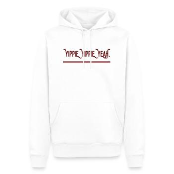 YIPPIE YIPPIE YEAH - Brand NEW Original Design : ) - Männer Premium Bio Hoodie - Weiß - Vorne - Nico (187cm)