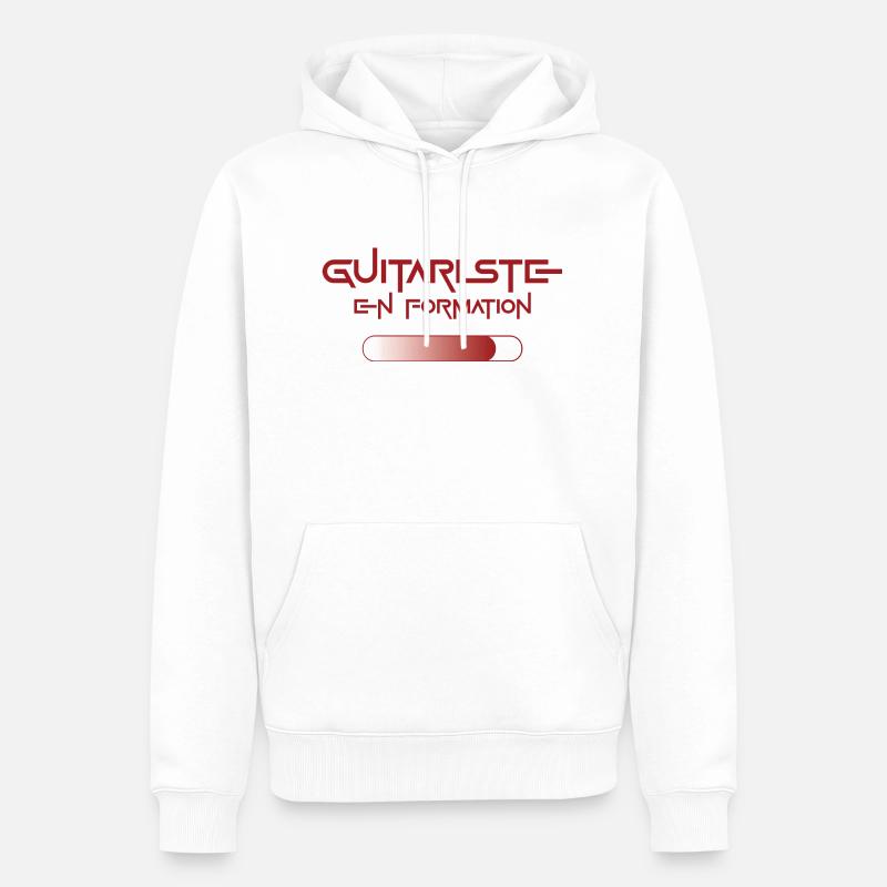 Guitariste en formation - Sweat à capuche Premium bio Homme - blanc