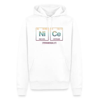 NICE with elements of the periodic table - Men’s Premium Organic Hoodie - white - Front - Nico (187cm)
