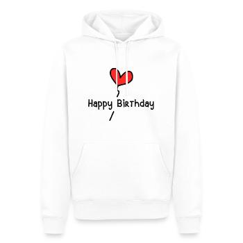 JAHRESTAG. ALLES GUTE ZUM GEBURTSTAG!. ALLES GUTE ZUM GEBURTSTAG!. - Männer Premium Bio Hoodie - Weiß - Vorne - Nico (187cm)