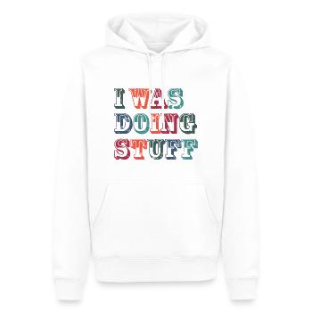 I was doing stuff vintage - Men’s Premium Organic Hoodie - white - Front - Nico (187cm)