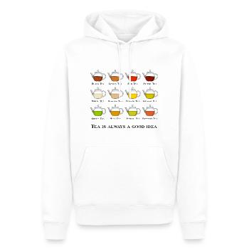 Tea is always a good idea - Tee gute Idee - Männer Premium Bio Hoodie - Weiß - Vorne - Nico (187cm)