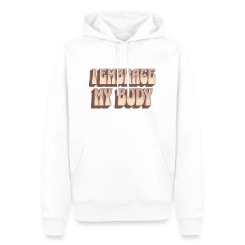 body positivity - Men’s Premium Organic Hoodie - white - Front - Nico (187cm)