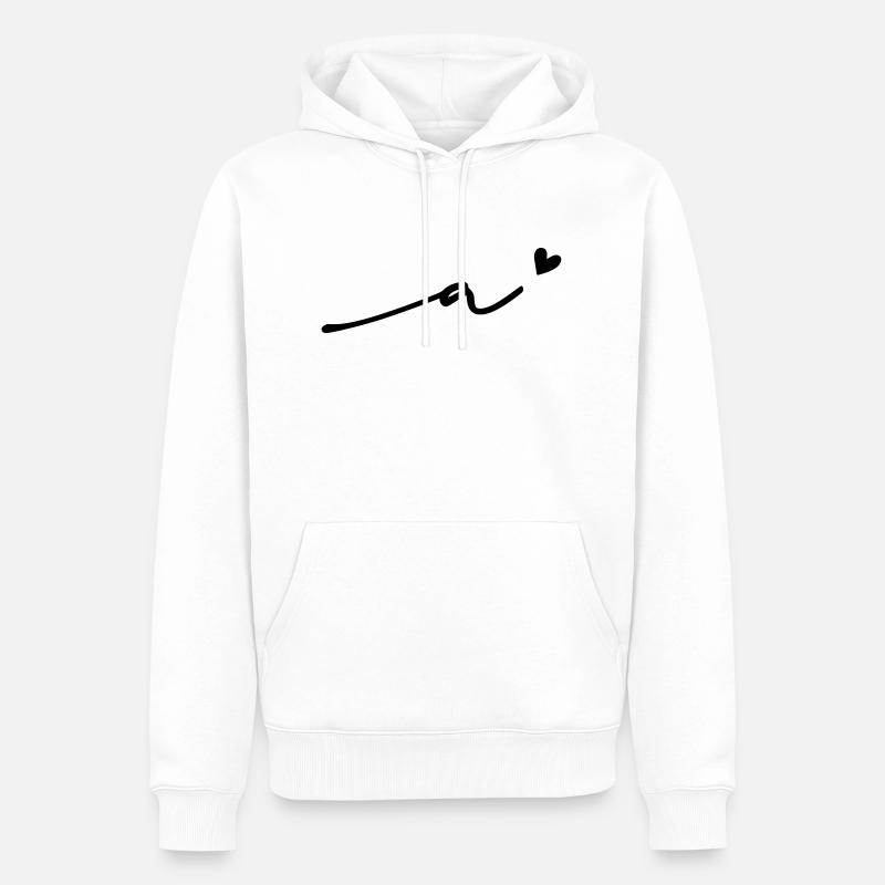 Lettre a) Cursive - Sweat à capuche Premium bio Homme - blanc