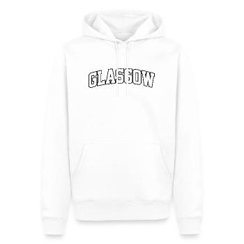 Logo Glasgow : Design collégial au style écossais - Sweat à capuche Premium bio Homme - blanc - Devant - Nico (187cm)