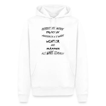 Herbst ist wie zwei Jahreszeiten für Mann und Frau - Männer Premium Bio Hoodie - Weiß - Vorne - Nico (187cm)