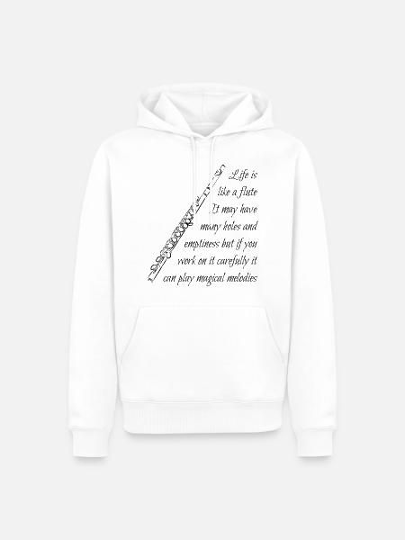 Querflöte Flöte Flute Spruch Geschenk Funny Shirt - Männer Premium Bio Hoodie - Weiß