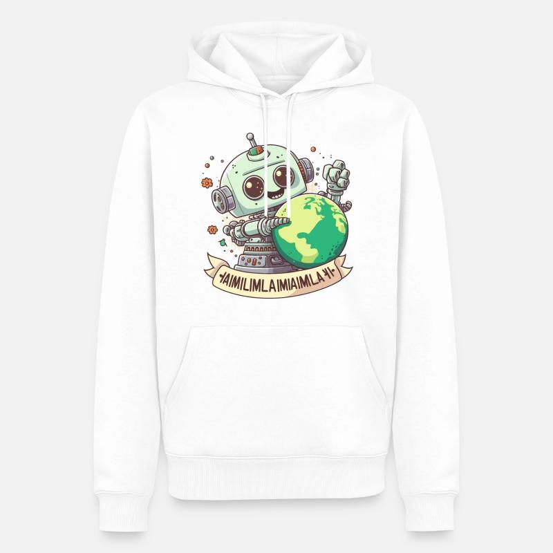 Die Zukunft der Intelligenz - Männer Premium Bio Hoodie - Weiß