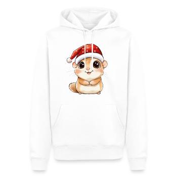 Hamster Noël mignon Noël mignon - Sweat à capuche Premium bio Homme - blanc - Devant - Nico (187cm)