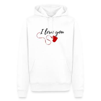 I love you - Männer Premium Bio Hoodie - Weiß - Vorne - Nico (187cm)