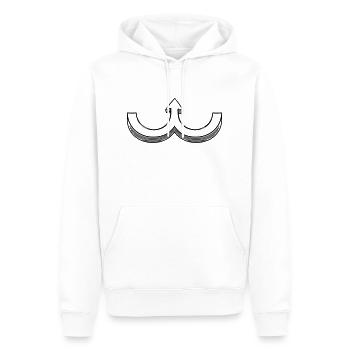 Doppelpfeil oben - Männer Premium Bio Hoodie - Weiß - Vorne - Nico (187cm)