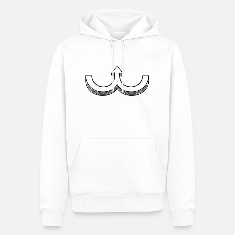 Double flèche haut - Sweat à capuche Premium bio Homme - blanc